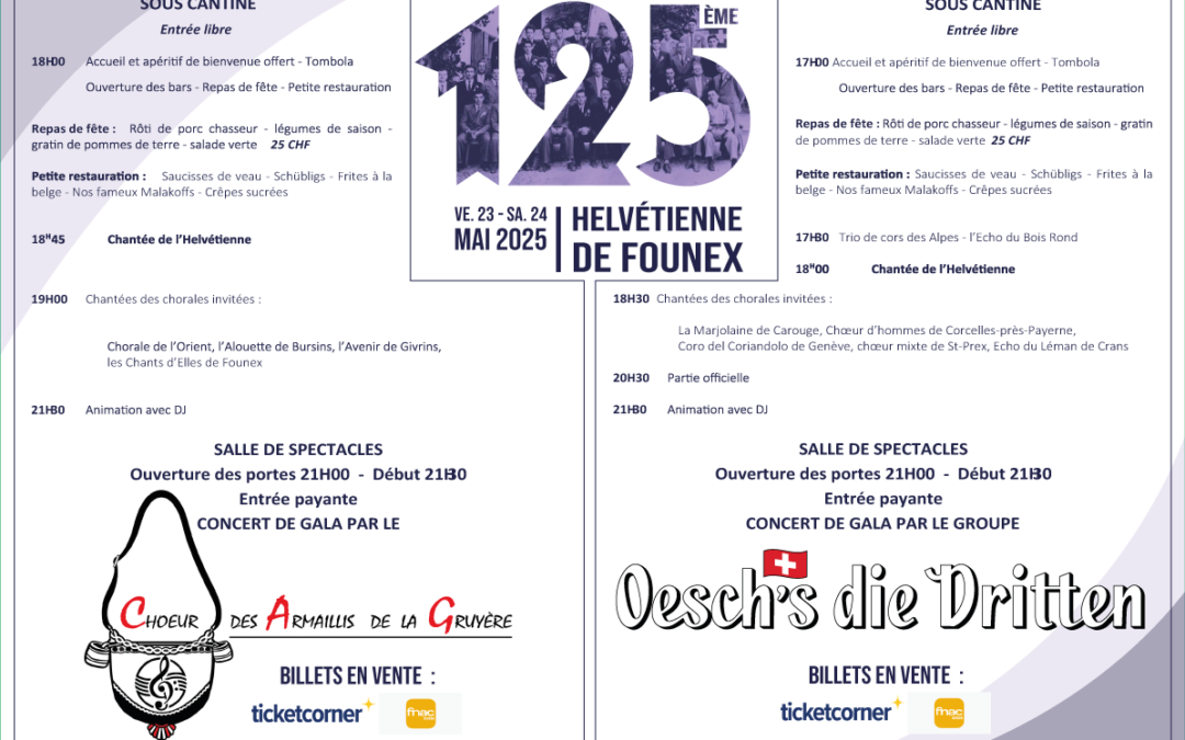Mai 2025 – Participation au 125e de l&rsquo;Helvétienne de Founex